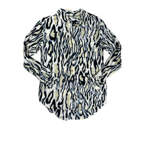 Equipment Femme Silk Top Womens Size Small Animal Print 100% Silk Blouse